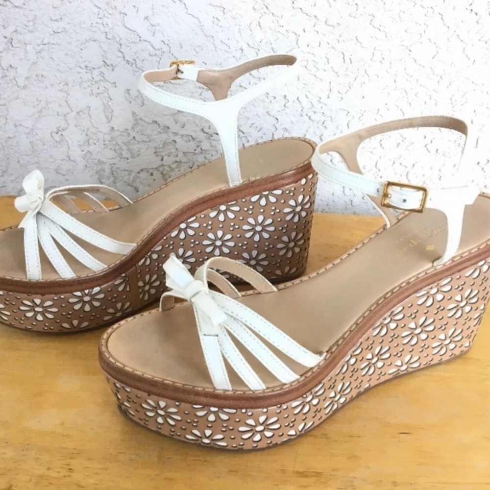 Kate Spade | Strappy White Wedge